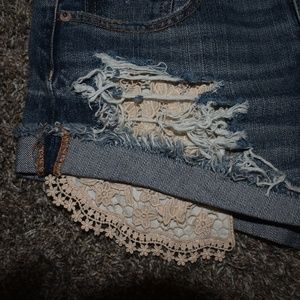 American Eagle Lace Jean Shorts